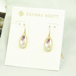 Kendra Scott Lee Earrings Dichroic Glass Gold